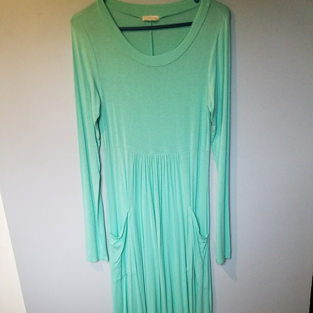 Aqua colored maxi dress